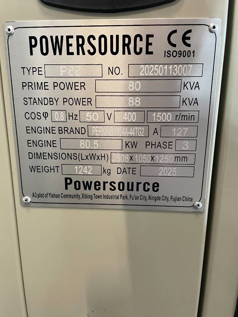Perkins 1104A-44TG2 - 88 kVA Generator - DPX-19805