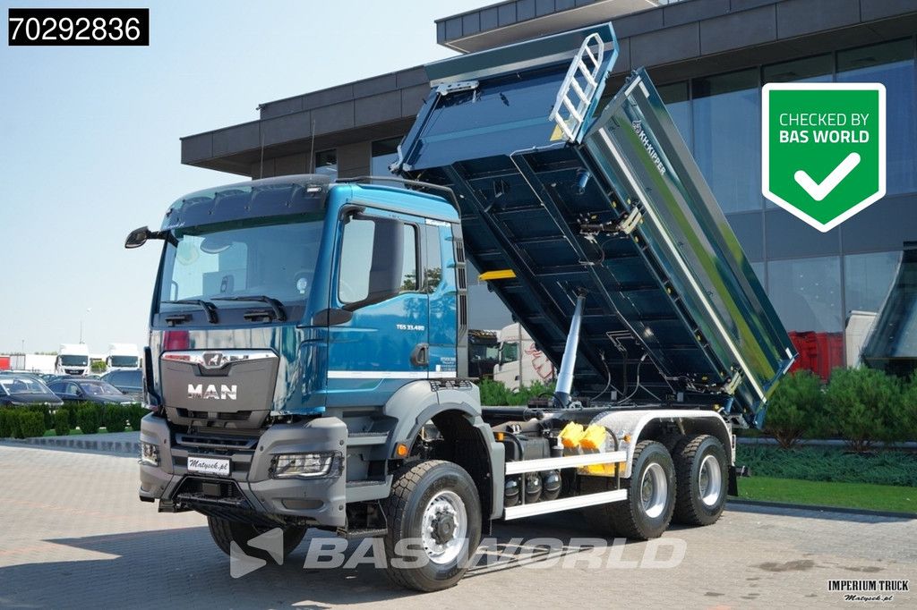 MAN TGS TGS 33.480 6X6 11m3 KH-3-Way Kipper 6x6 Steel Suspension Automatic Big-Axle Euro 6