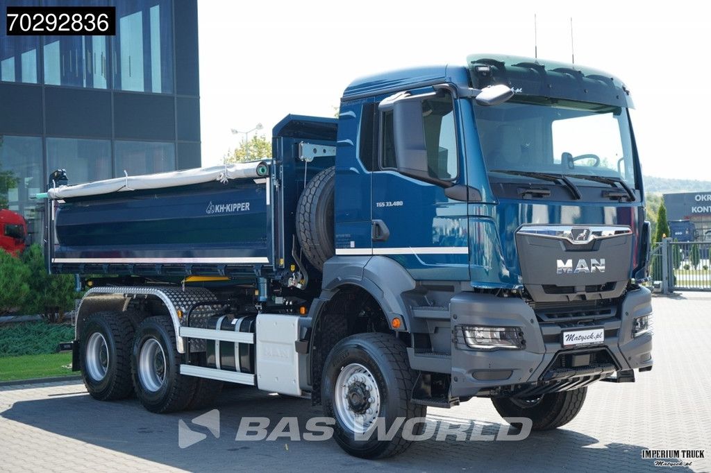 MAN TGS TGS 33.480 6X6 11m3 KH-3-Way Kipper 6x6 Steel Suspension Automatic Big-Axle Euro 6