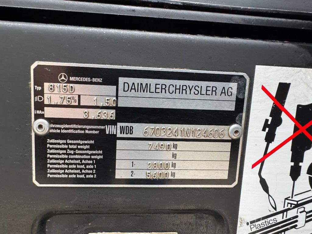 Mercedes-Benz VARIO 815D **CHASSIS-VARIO 815D**