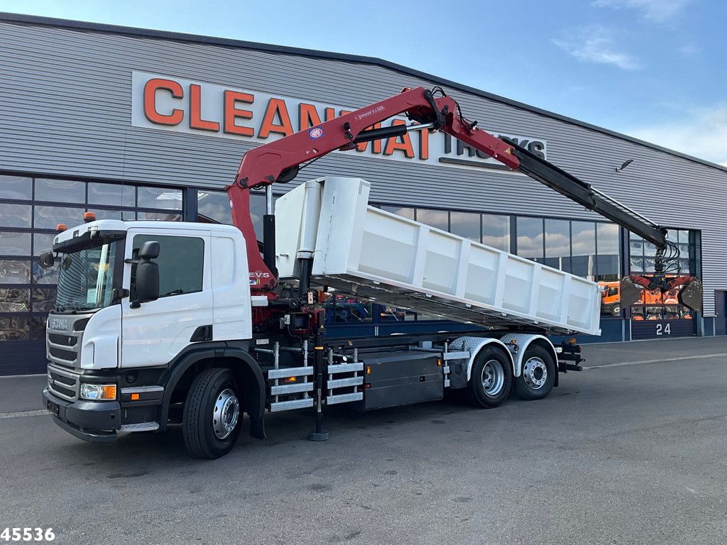 Scania P 340 Euro 6 CNG HMF 25 Tonmeter laadkraan Just 72.852 km!
