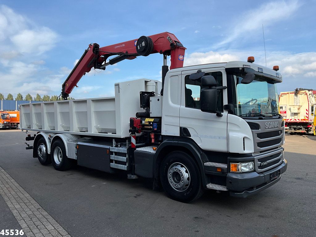 Scania P 340 Euro 6 CNG HMF 25 Tonmeter laadkraan Just 72.852 km!