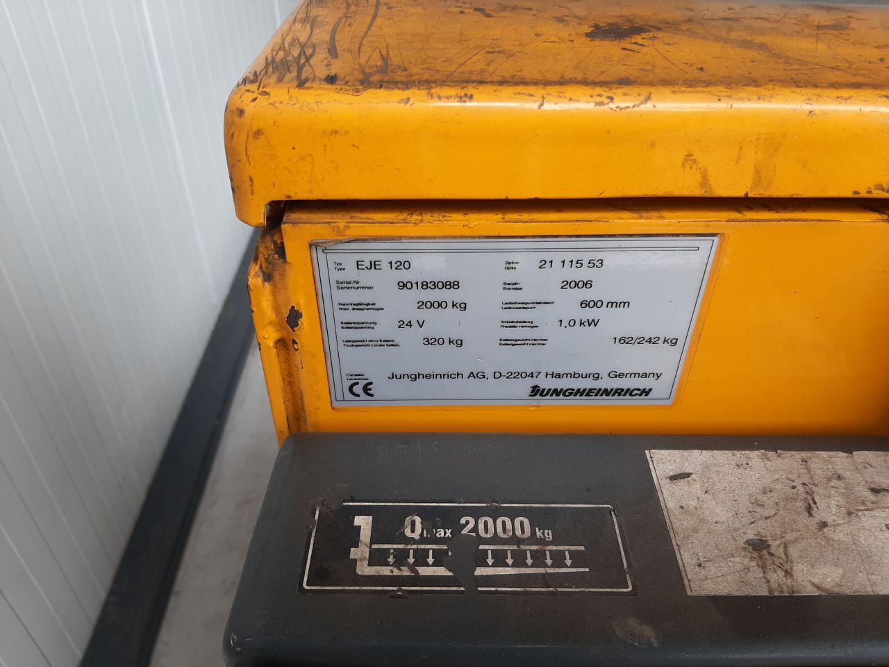 Jungheinrich elektrische palletwagen eje120 accu bj 2018 782 uur