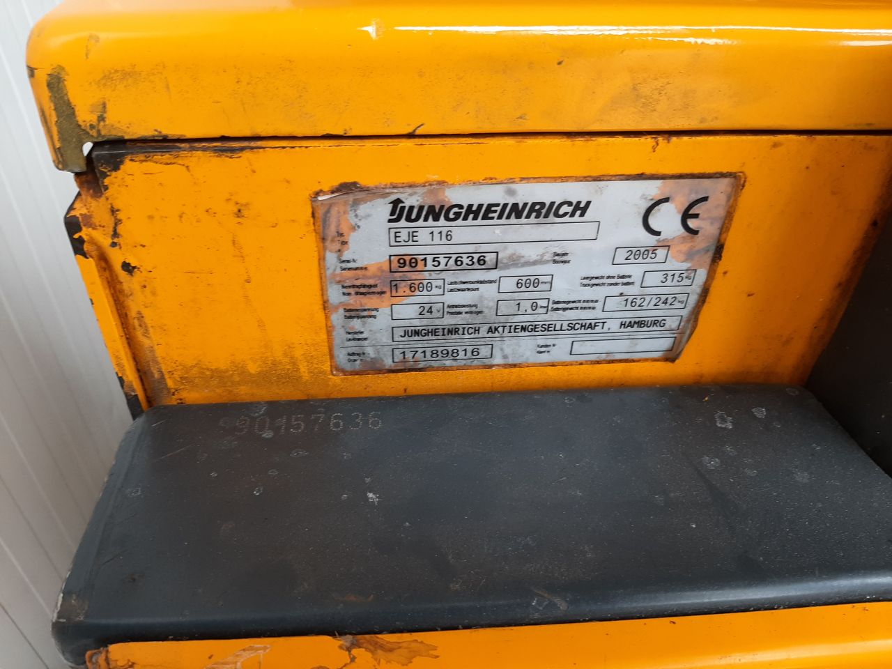 Jungheinrich elektrische palletwagen eje116 accu bj 2016