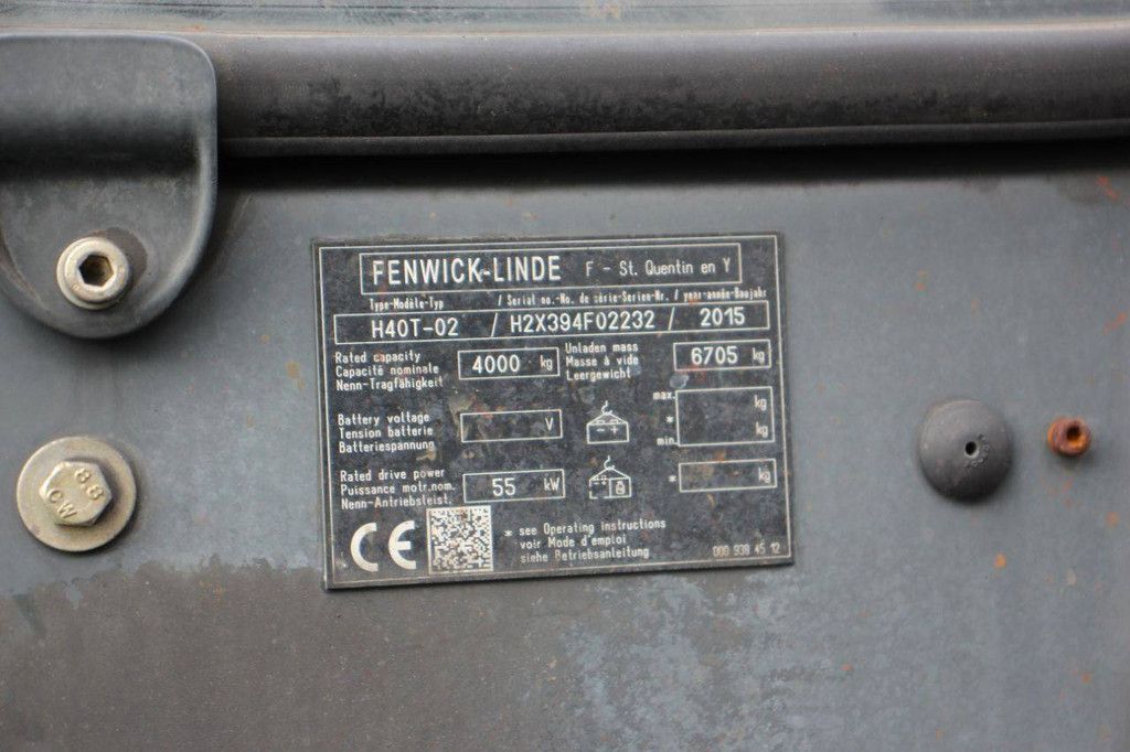 Forklift Linde H40T-02 LPG 4000kg 5.05m 2015