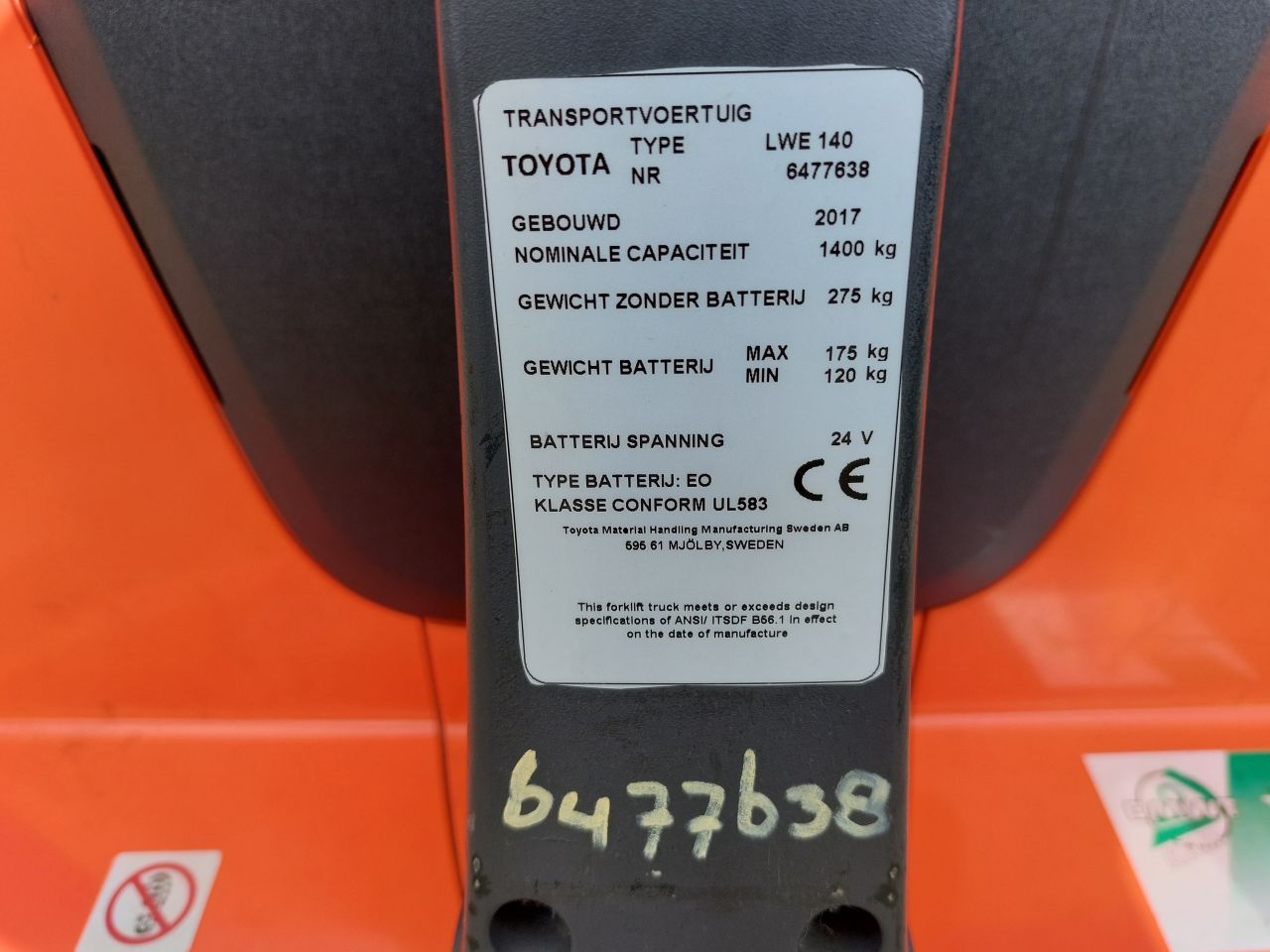 BT LWE 140 bj 2017 palletwagen