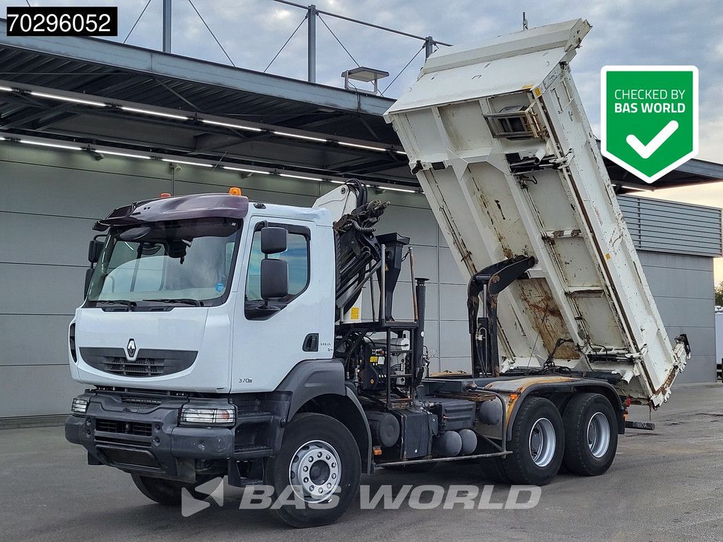 Renault Kerax 370 6X4 Palfinger PK15500 Crane Kran 2-side Tipper Retarder Manual Euro 4