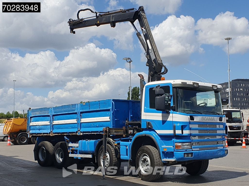 Scania G420 8X4 15m3 tipper Hiab 144 Crane Steelsuspension Manual Big-Axle Euro 3