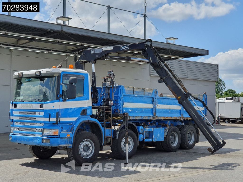Scania G420 8X4 15m3 tipper Hiab 144 Crane Steelsuspension Manual Big-Axle Euro 3