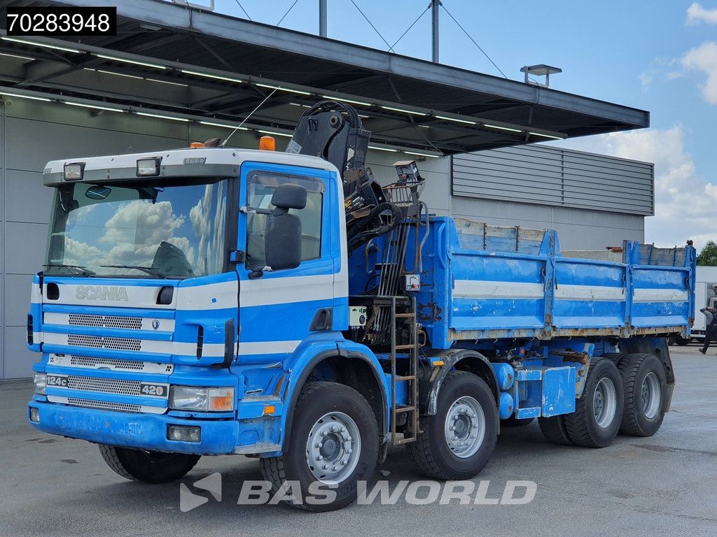 Scania G420 8X4 15m3 tipper Hiab 144 Crane Steelsuspension Manual Big-Axle Euro 3