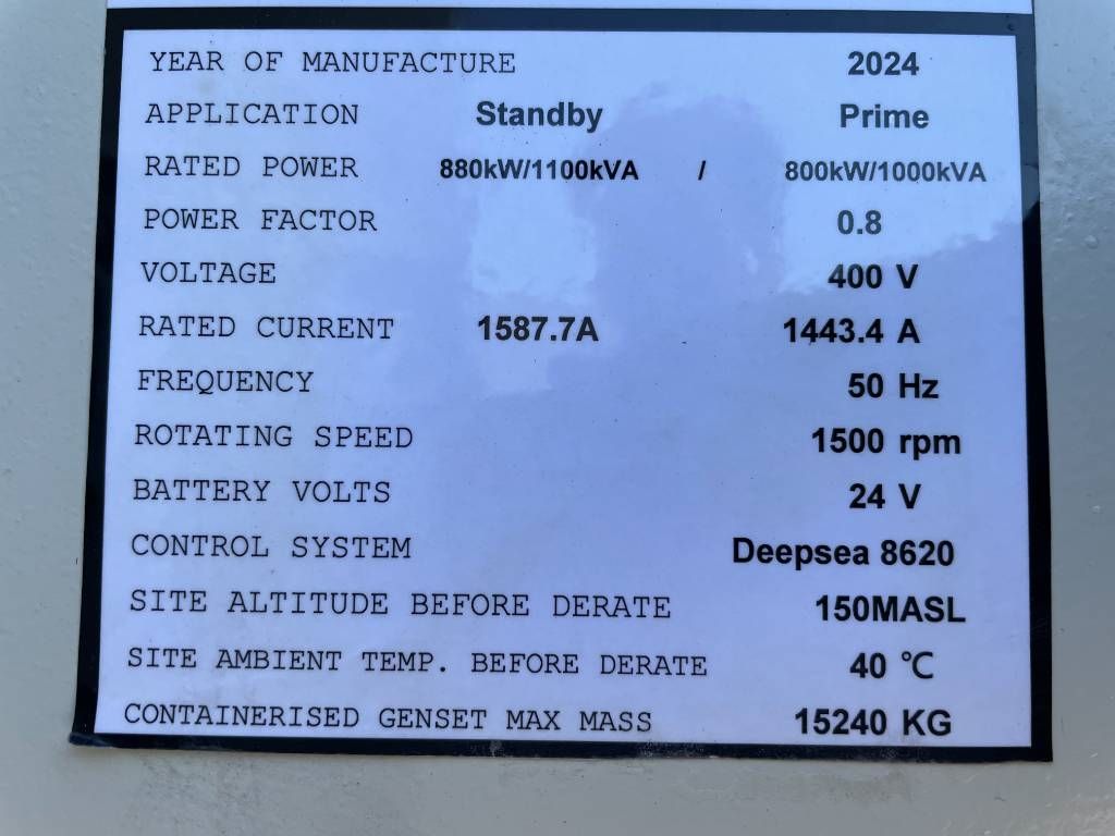 Cummins KTA38-G5 - 1100 kVA Generator - DPX-18815