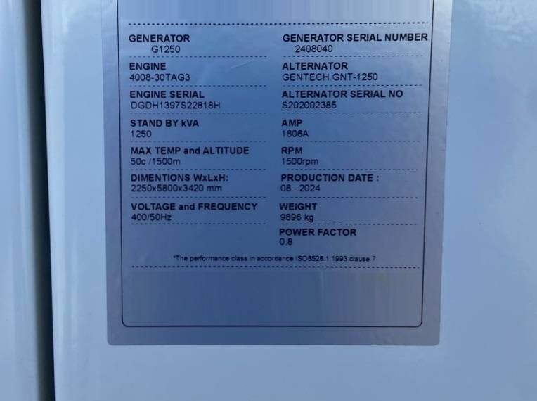 Perkins 4008TAG3 - 1.250 kVA Generator - DPX-21070