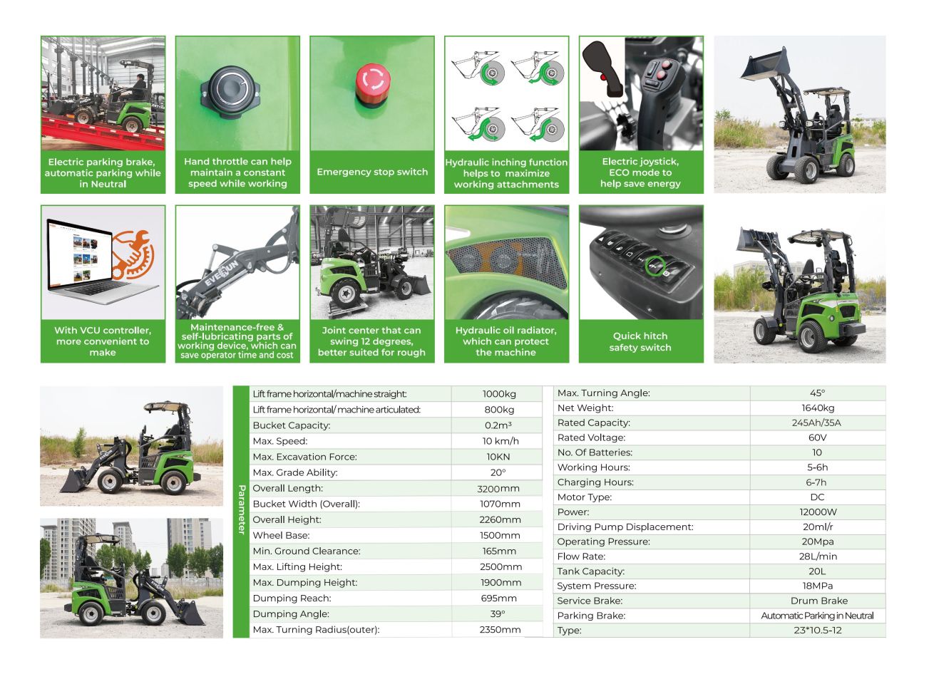 EVERUN ER08EH Elektrische minishovel