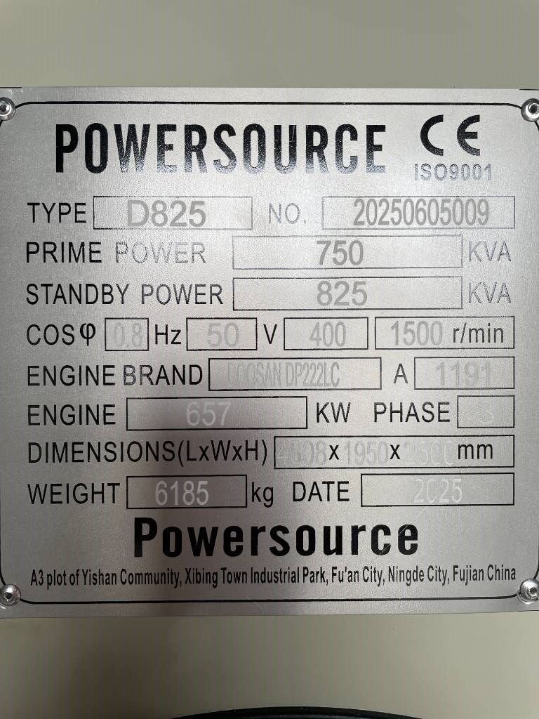 Doosan DP222LC - 825 kVA Generator - DPX-19858
