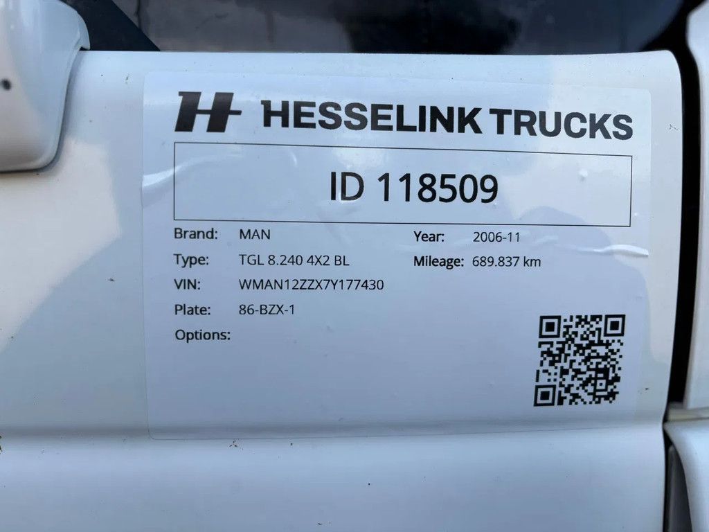 MAN TGL 8.240 Cargolift Laadklep NL Truck APK/TUV 02-2026