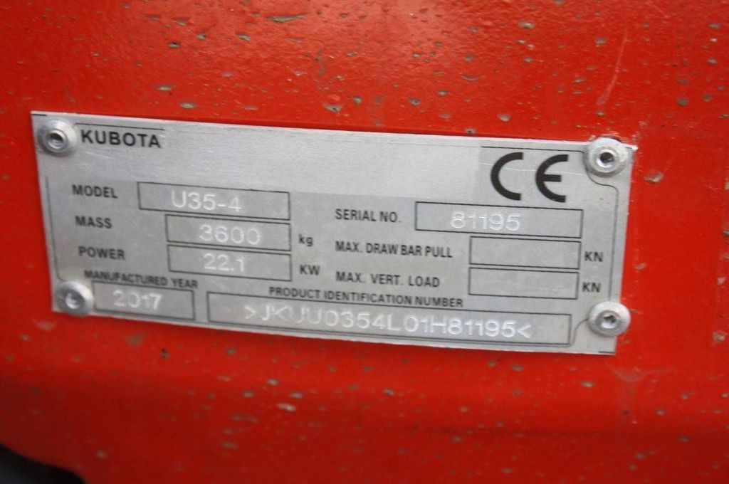Raupenbagger Kubota U35-4 Diesel 22kW 2017