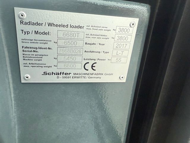 Schaffer 6680T bj17 Tele shovel Verreiker 4.8M Hefho 2.8T Hefve
