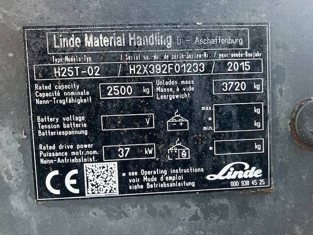 Gabelstapler Linde H25T-02 Diesel 2500kg 2015