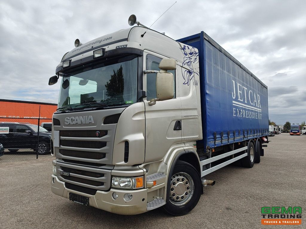 Scania G320 6x2/4 Highline Euro5 – 8,6 m Schiebeplane + 2000 kg Hebebühne – 220 V Wechselrichter – TÜV 04/2026