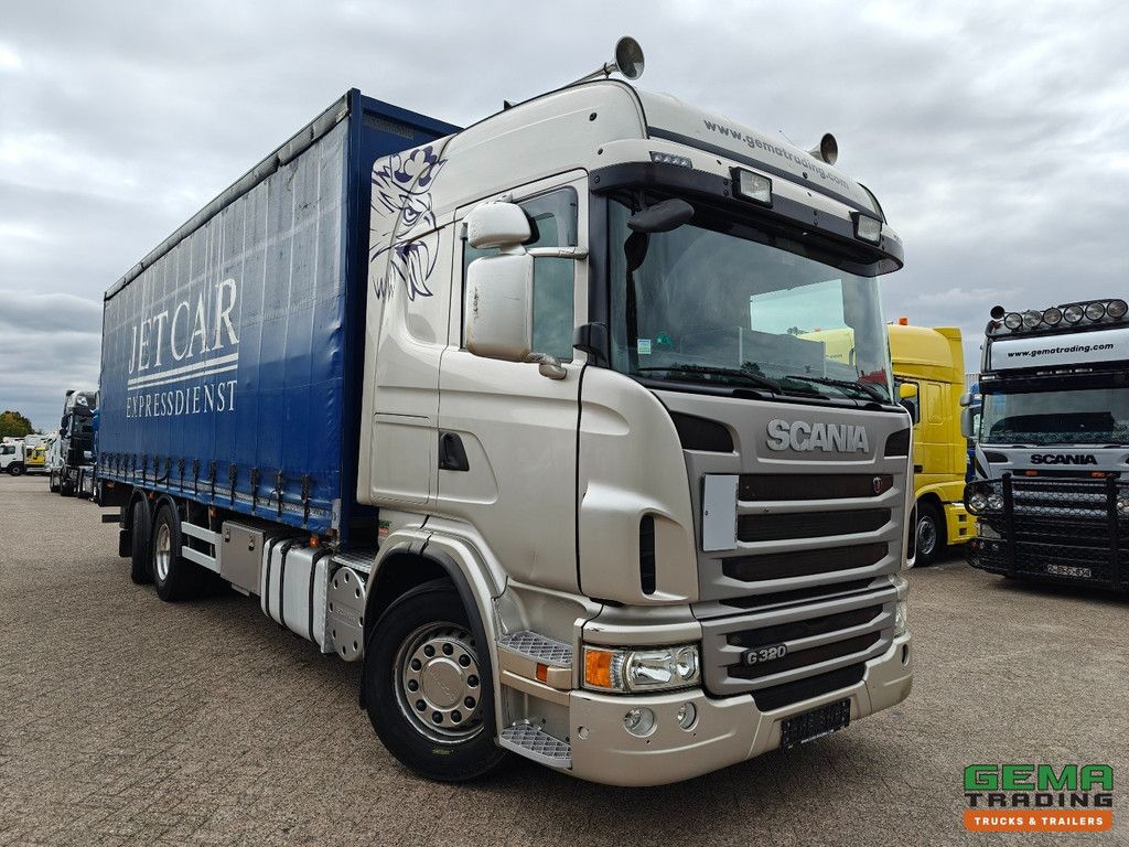 Scania G320 6x2/4 Highline Euro5 – 8,6 m Schiebeplane + 2000 kg Hebebühne – 220 V Wechselrichter – TÜV 04/2026