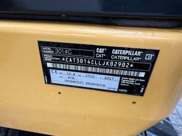 Caterpillar 301.4C Bj17 3500u Minigraver Minikraan ZGST