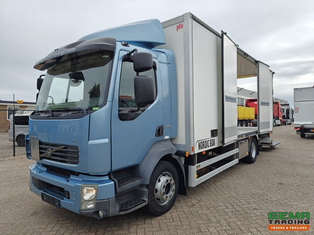 Volvo FL240 4x2 Daycab Euro 5 – 6 Zylinder – Geschlossene Karosserie 6,5 m + Hebebühne 1500 kg – 129.000 km Original – Seitentüren
