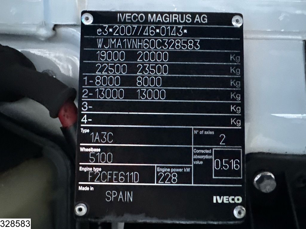 Iveco Stralis 310 EURO 6, Palfinger, Leaf spring