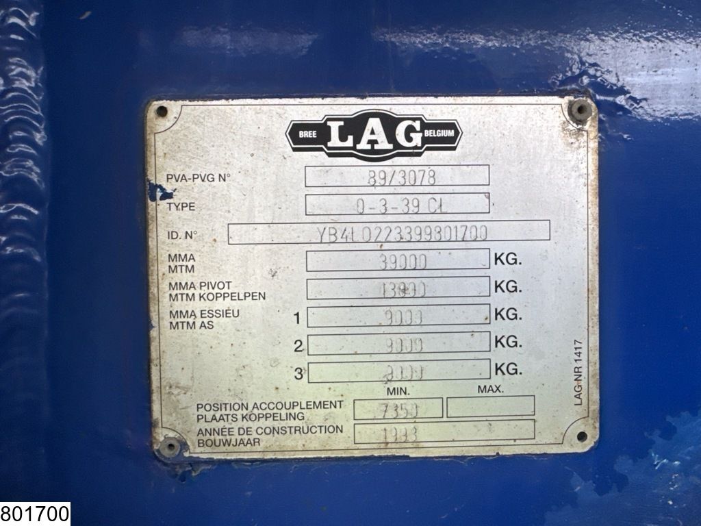 LAG tank 42,000 litres, 5 compartments