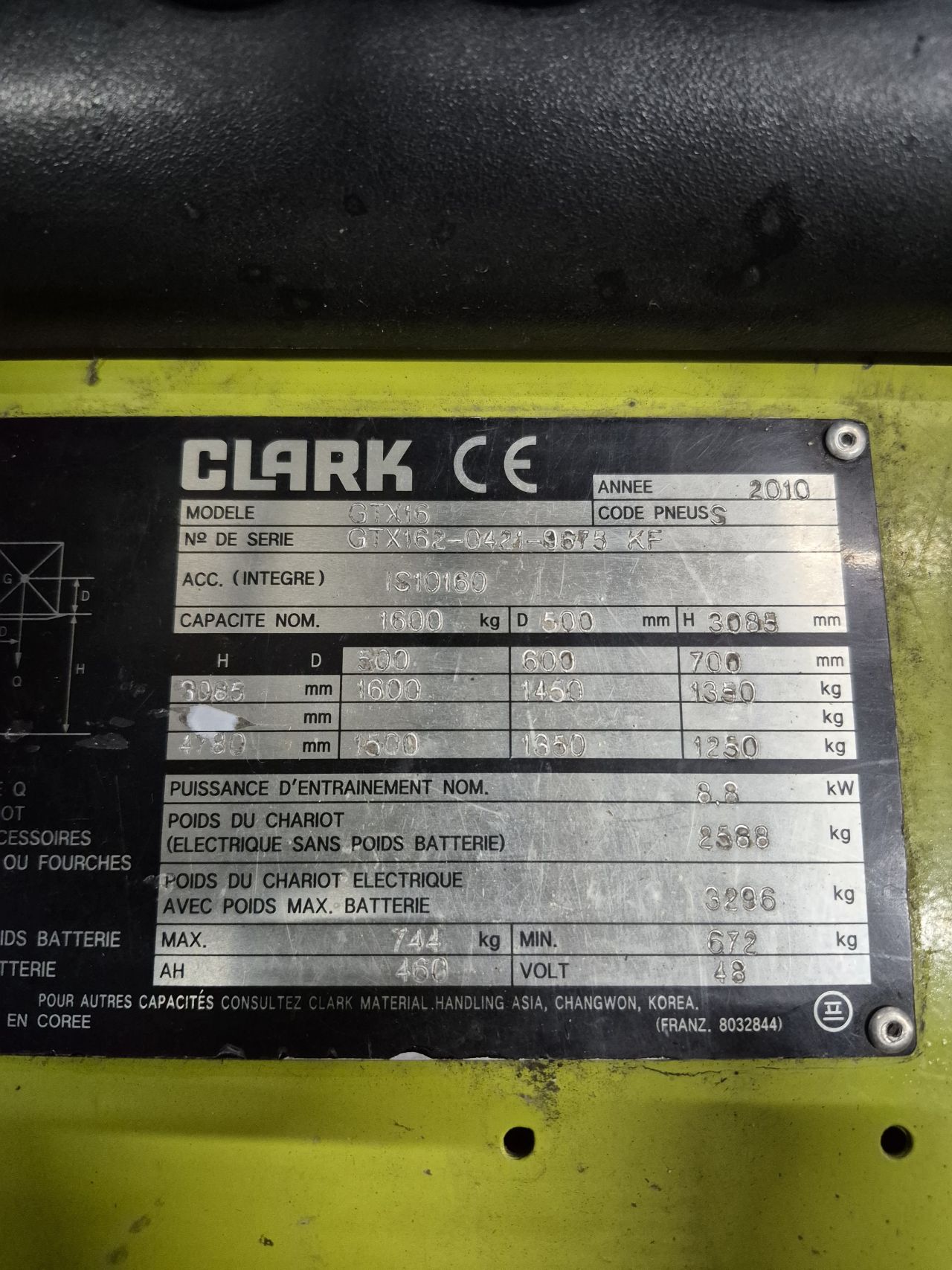 Clark GTX16 triplex sideshift 4.740 mm bj 2010