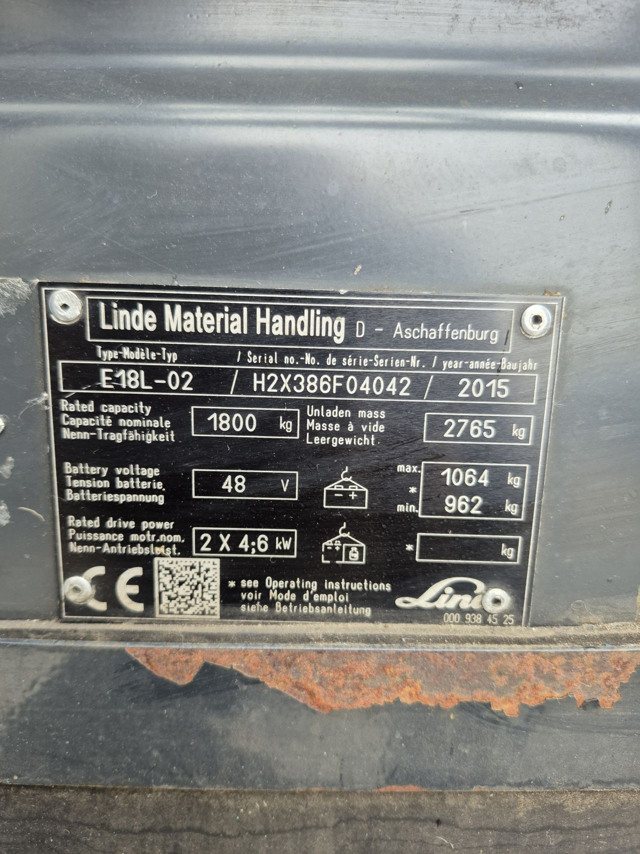 Linde E18L-02 triplex sideshift 5.470 mm bj 2015 7727 uur