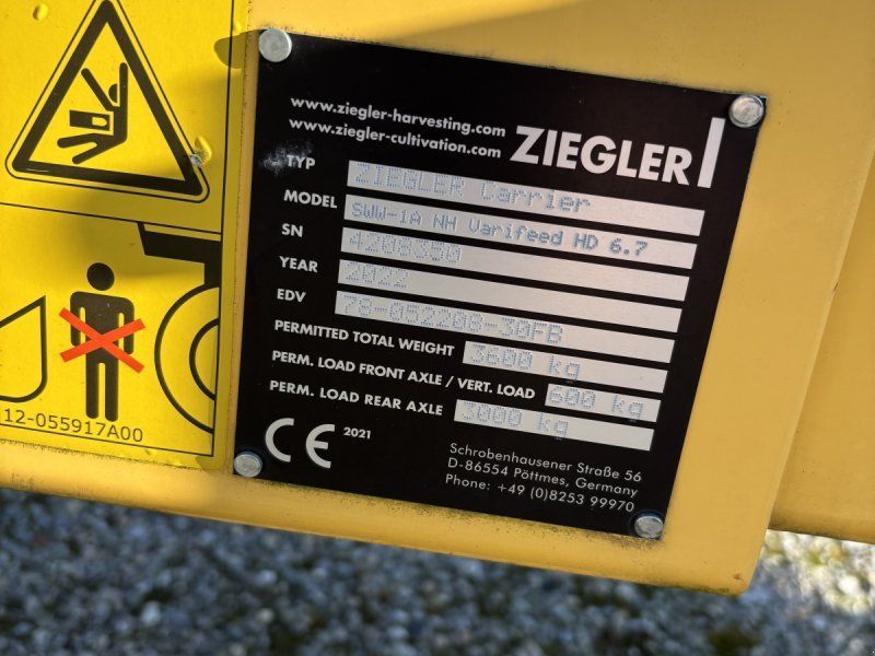 Ziegler Schneidwerkswagen | bis 7,7m AB | New Holland