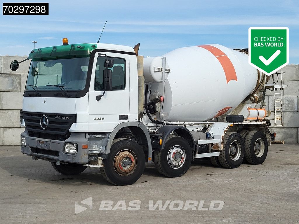 Mercedes Actros 3236 8X4 9m3 Liebherr 3-Pedals Steelsuspension Big-Axle Euro 3