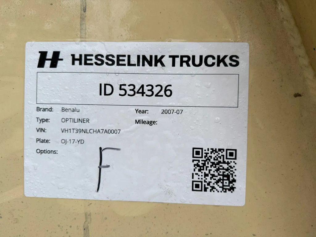 Benalu 60m3 Optiliner Vol alu SELF SUPPORT 5.900KG NL Trauil