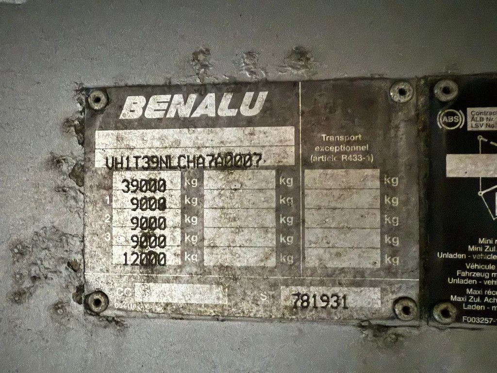 Benalu 60m3 Optiliner Vol alu SELF SUPPORT 5.900KG NL Trauil