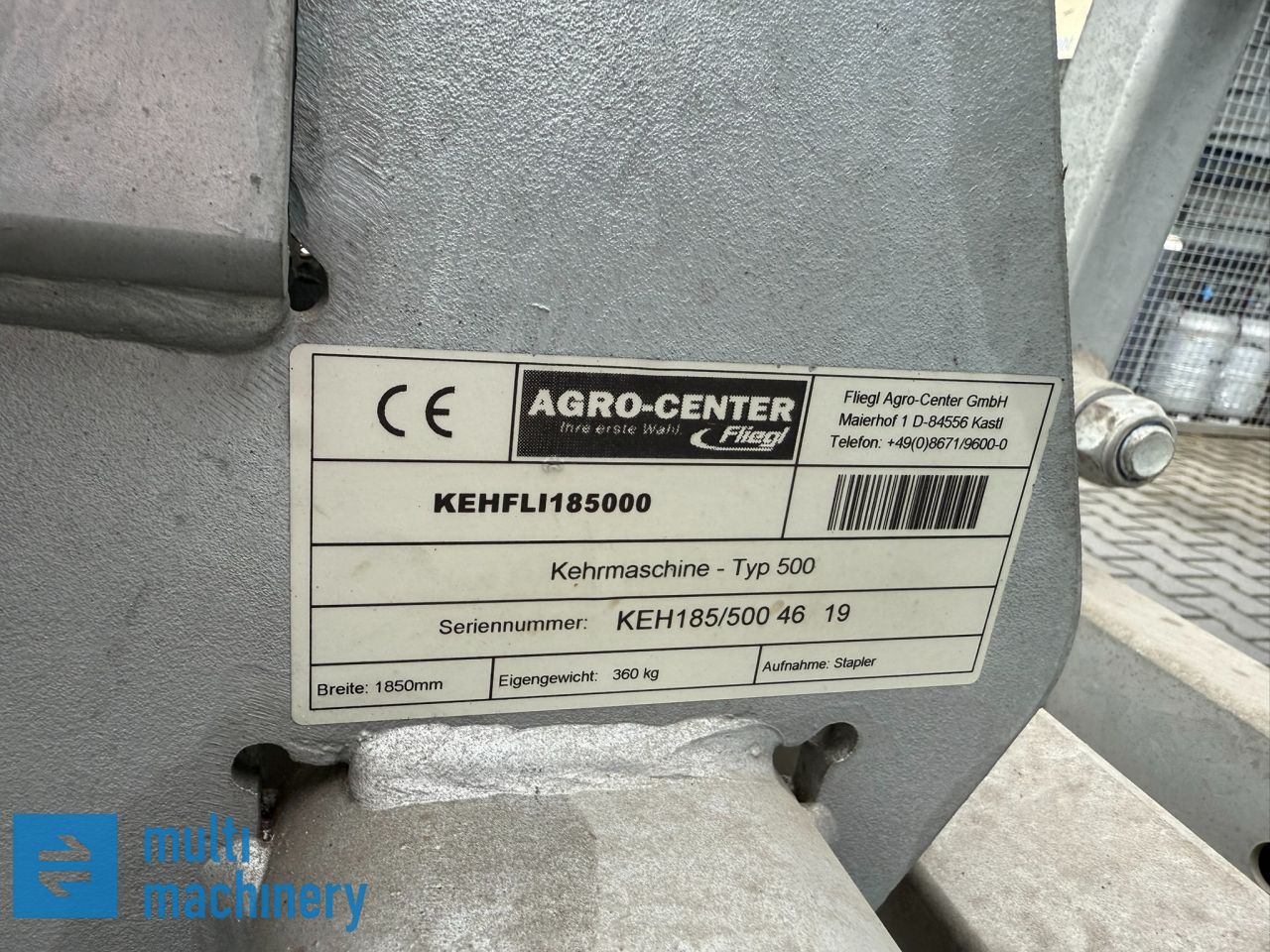Veegmachine Type 500 KEH185/500 met zijborstel