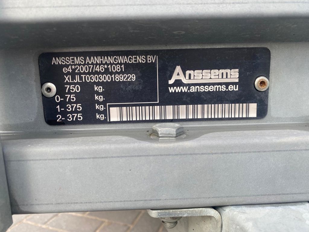 Onbekend GT750 tandemas aanhanger