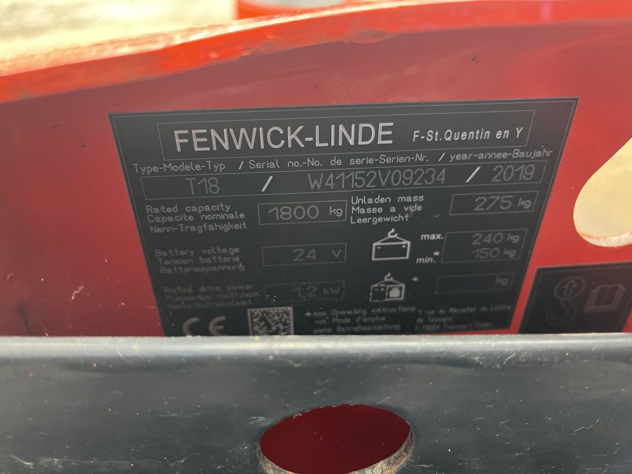 Linde T18 BJ 2019 palletwagen 1218uur