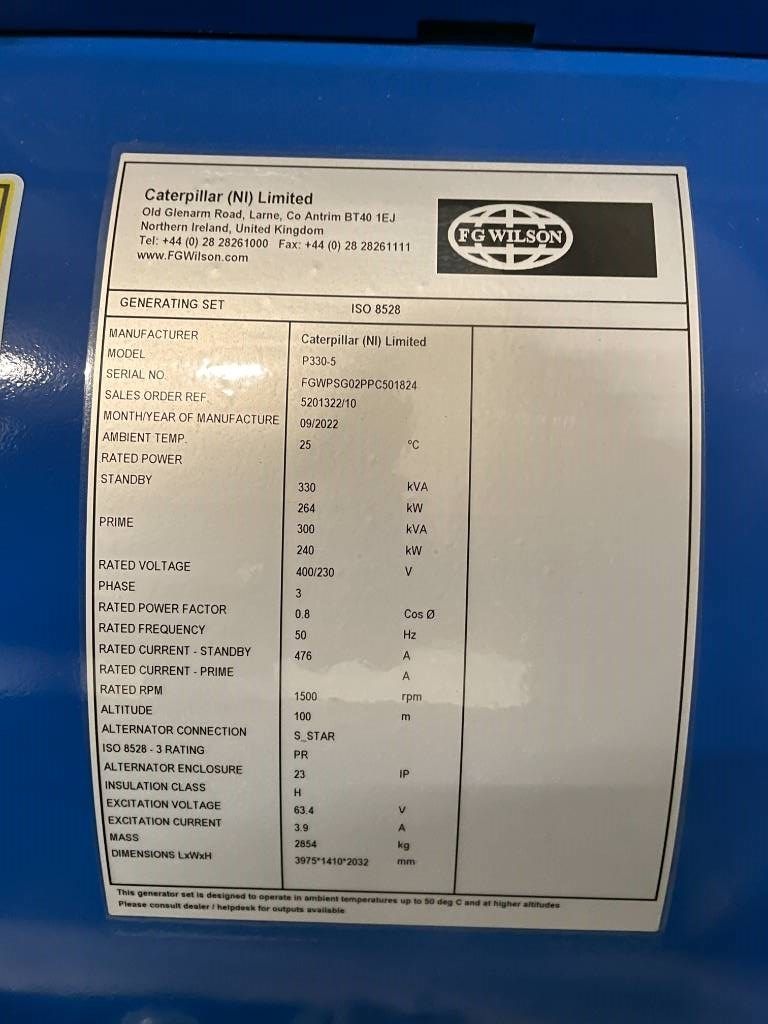 FG Wilson P330-5 - 330 kVA Surplus Genset - DPX-25087