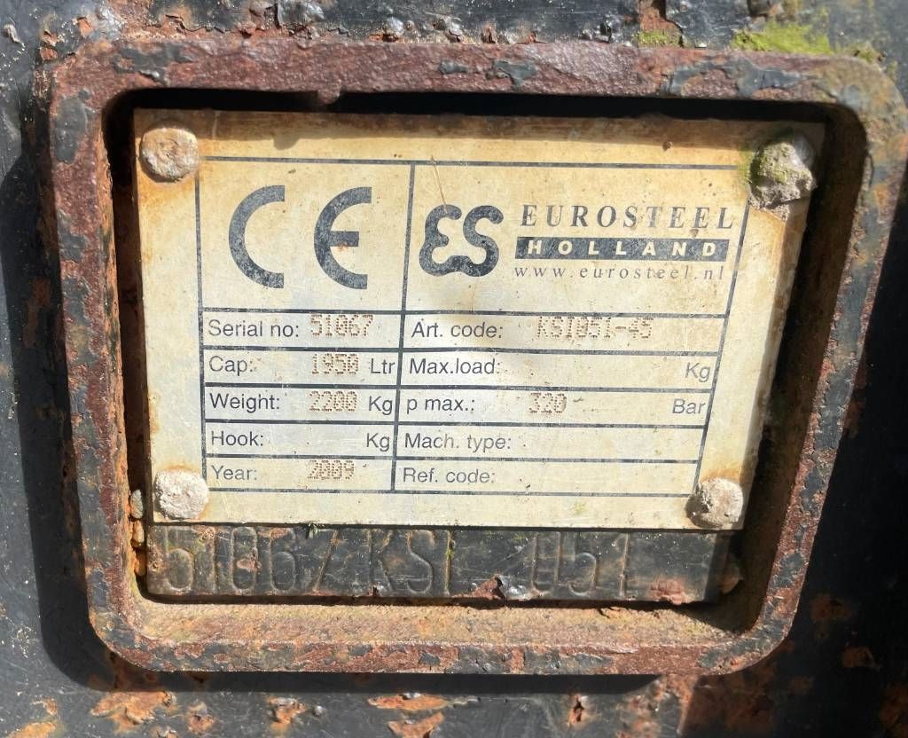 Eurosteel CW45 Kantelbak - Tiltingbucket - Schwenkloffel