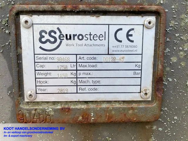 Eurosteel CW 55s Dieplepel 40 tm 50 tons machine