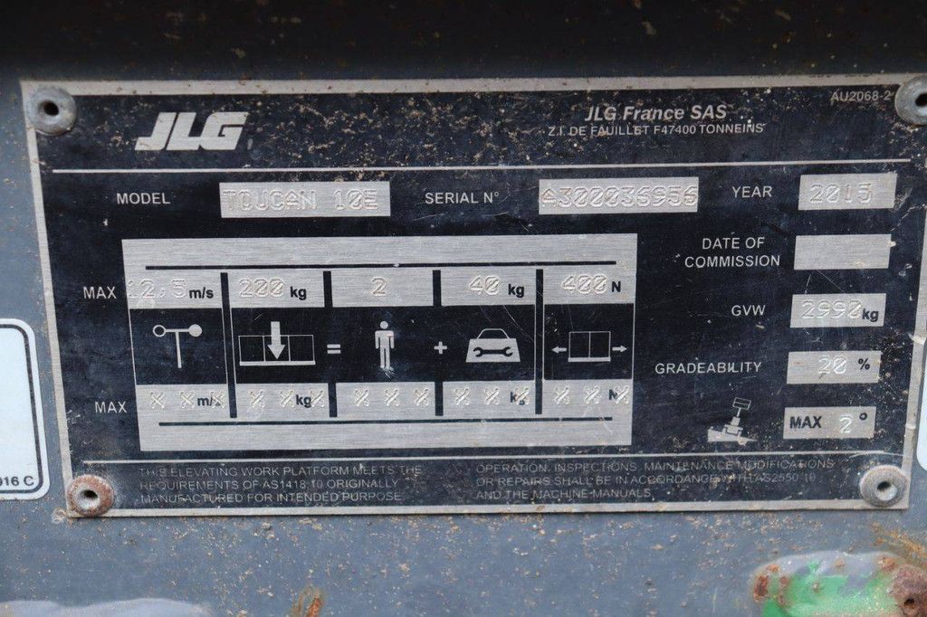 JLG TOUCAN 10E Elektrischer Mastlift 10 m 2015