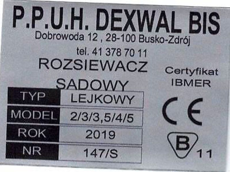 Dexwal rozsiewacz nawozów 300 l