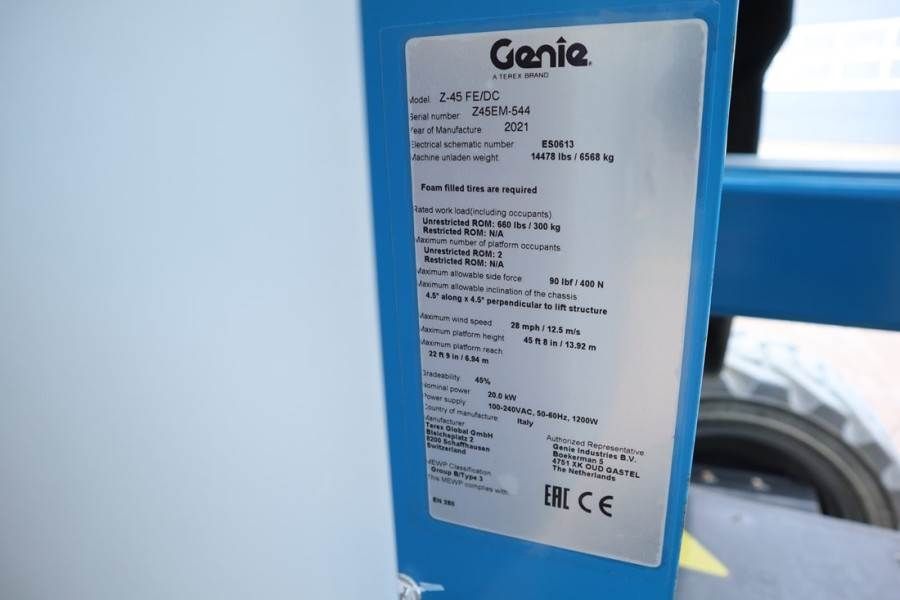 Genie Z45FE/DC Hybrid Hybrid, 4x4 Drive, 16m Working Hei