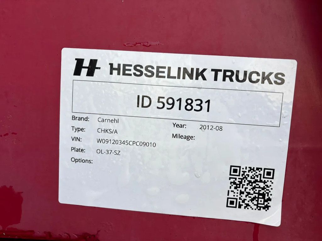 Carnehl 60m3 10 tons assen Bietenrek&Klep/deuren Stuuras Liftas Nieuwe APK!