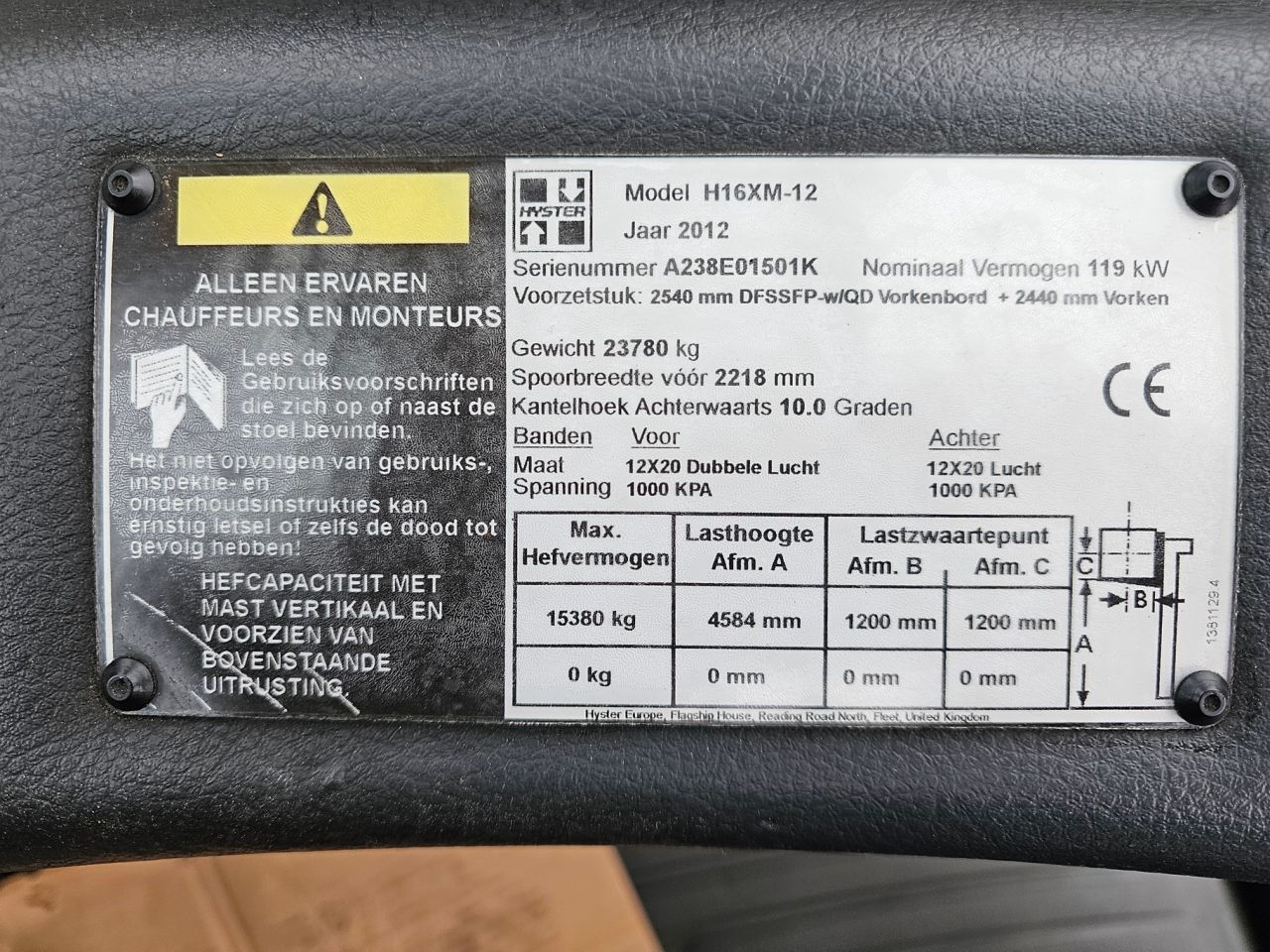 Hyster H16XM-12 Diesel