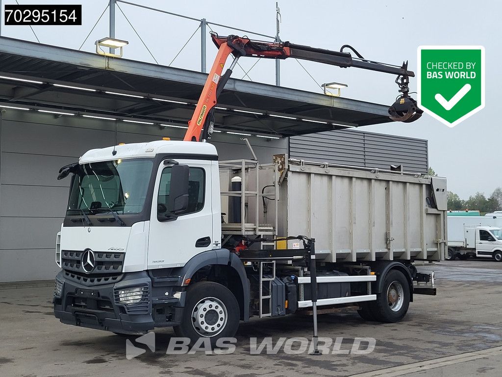 Mercedes Actros 1833 4X2 Palfinger PK7.501 SLD Kran Crane 17m3 tipper Big-Axle Euro 6