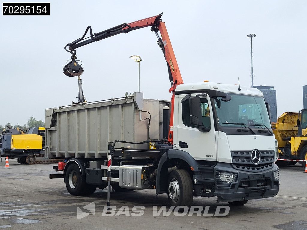 Mercedes Actros 1833 4X2 Palfinger PK7.501 SLD Kran Crane 17m3 tipper Big-Axle Euro 6