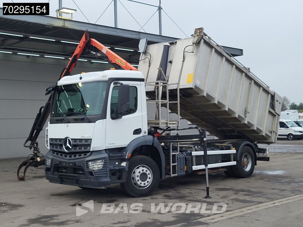 Mercedes Actros 1833 4X2 Palfinger PK7.501 SLD Kran Crane 17m3 tipper Big-Axle Euro 6