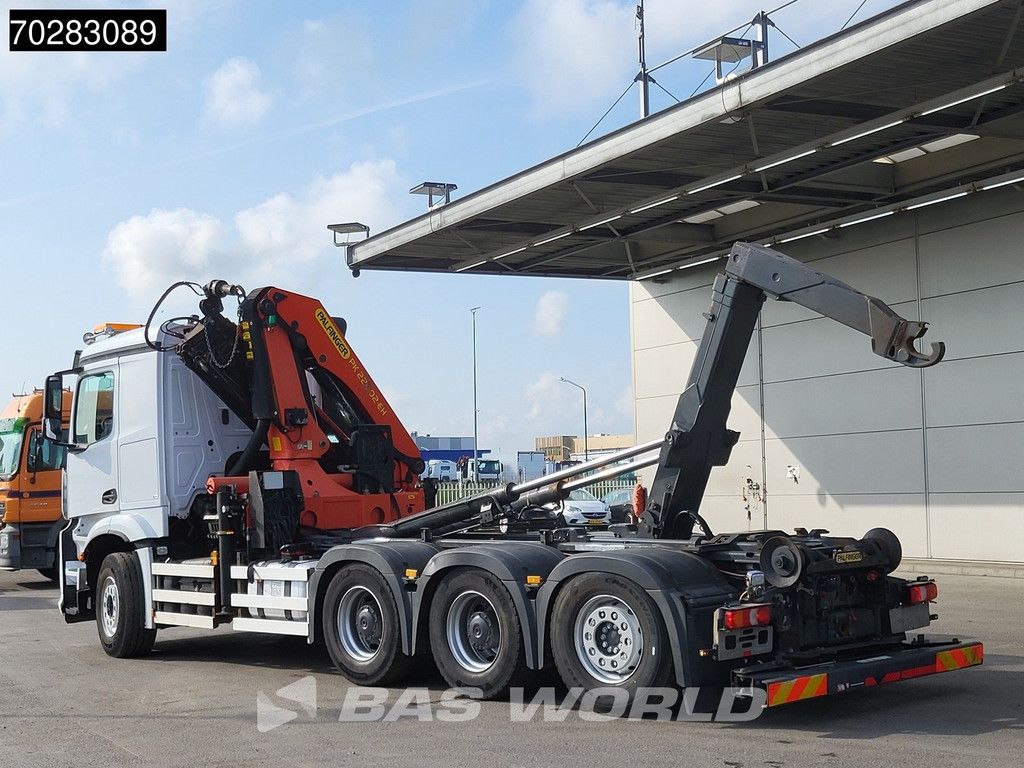 Mercedes Actros Arocs 3245 8X4 Palfinger PK22002 EH Crane 17tons hooklift Big-Axle Lift+Lenkachse Navi Euro 6