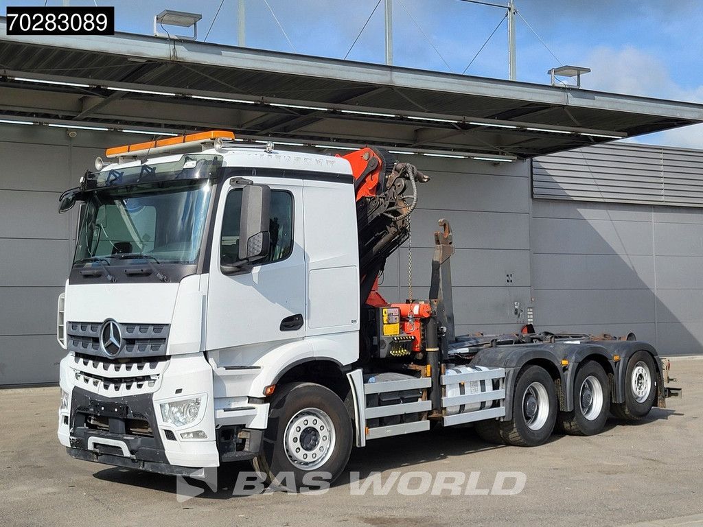 Mercedes Actros Arocs 3245 8X4 Palfinger PK22002 EH Crane 17tons hooklift Big-Axle Lift+Lenkachse Navi Euro 6